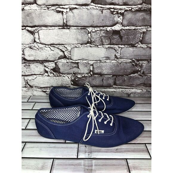 Vans Sophie Blue Canvas Fabric Lace Up 50’s Style Shoes Women Sz 11M US/42.5EU - Picture 3 of 16